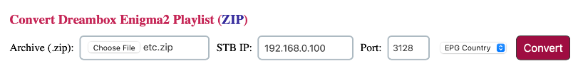 Enigma2 STB playlist converter