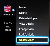 Smart IPTV Samsung App Update